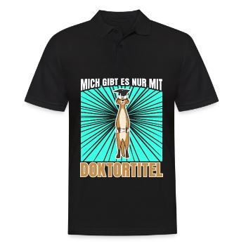 Doktortitel Erdmännchen Doktorarbeit - Männer Poloshirt - Schwarz - Vorne - Kai (181cm)