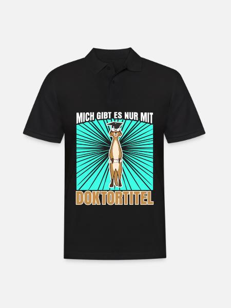 Doktortitel Erdmännchen Doktorarbeit - Männer Poloshirt - Schwarz