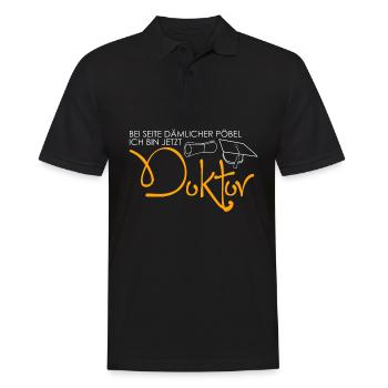Doktortitel Doktorprüfung Doktorarbeit - Männer Poloshirt - Schwarz - Vorne - Kai (181cm)