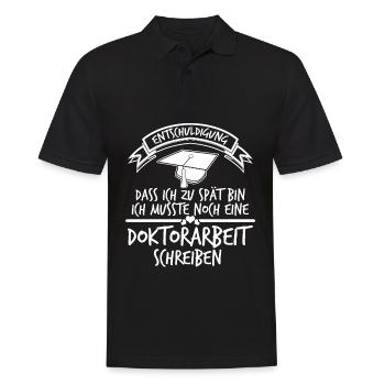 Doktortitel Doktorarbeit Doktorhut - Männer Poloshirt - Schwarz - Vorne - Kai (181cm)