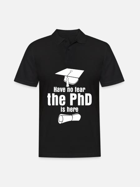 Doktortitel PhD Doktorarbeit Doktorhut - Männer Poloshirt - Schwarz