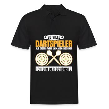 Darts Dartpfeil Dartscheibe Dartspieler - Männer Poloshirt - Schwarz - Vorne - Kai (181cm)