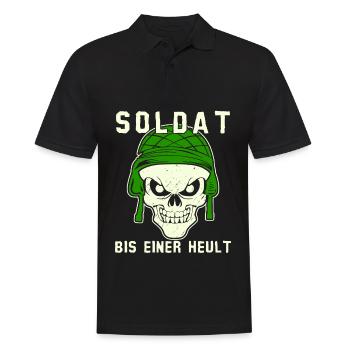 Feldjäger Soldat Panzergrenadier - Männer Poloshirt - Schwarz - Vorne - Kai (181cm)