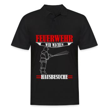 Jugendfeuerwehr Hausbesuch Feuerwehr - Männer Poloshirt - Schwarz - Vorne - Kai (181cm)