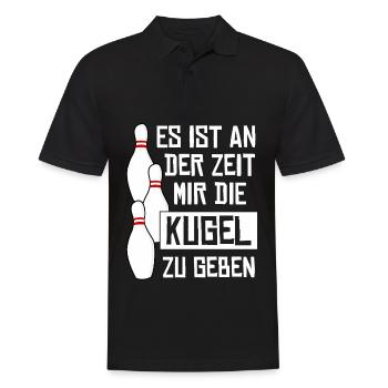 Kegeln Kugel Kegelbahn Kegelverein - Männer Poloshirt - Schwarz - Vorne - Kai (181cm)