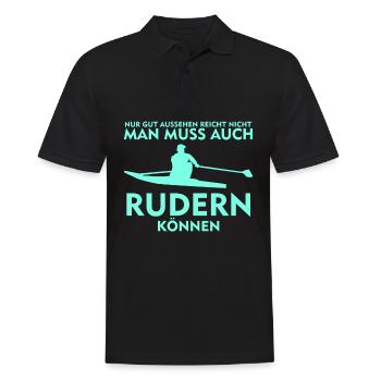 Rudern Ruderer Ruderboot Kanu Rudersport - Männer Poloshirt - Schwarz - Vorne - Kai (181cm)