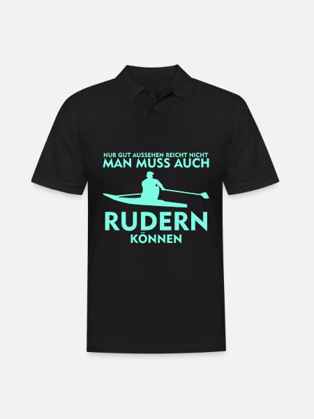 Rudern Ruderer Ruderboot Kanu Rudersport - Männer Poloshirt - Schwarz