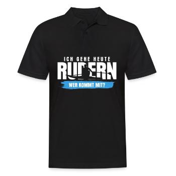 Rudern Kanu Kajak Ruderer Rudersport - Männer Poloshirt - Schwarz - Vorne - Kai (181cm)