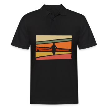 Rudern Kanu Rudersport Retro Ruderer - Männer Poloshirt - Schwarz - Vorne - Kai (181cm)