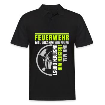 Fire brigade Extinguish fire Fire brigade - Men's Polo Shirt - black - Front - Kai (181cm)