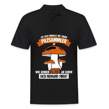 Pilzsammler Witz Pilz Pilze Pilzsucher - Männer Poloshirt - Schwarz - Vorne - Kai (181cm)