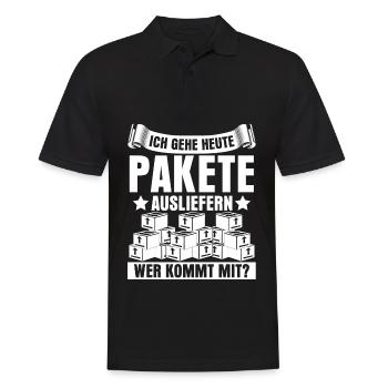 Paketzusteller Postbote Pakete Paketbote - Männer Poloshirt - Schwarz - Vorne - Kai (181cm)