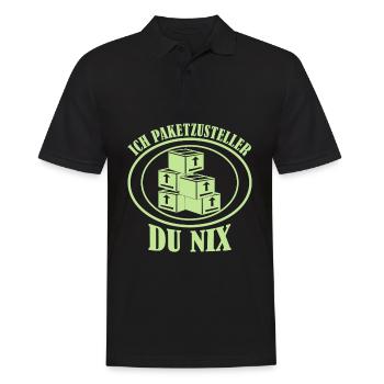 Paketzusteller Pakete Paket Paketbote - Männer Poloshirt - Schwarz - Vorne - Kai (181cm)