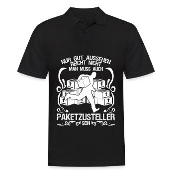 Paketzusteller Postbote Paketbote - Männer Poloshirt - Schwarz - Vorne - Kai (181cm)