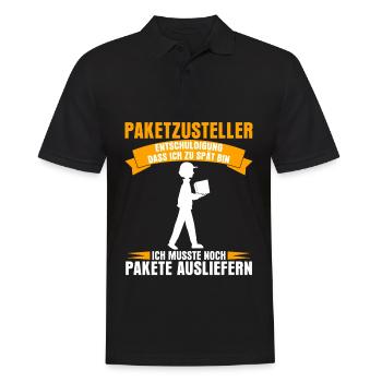 Paketzusteller Postbote Spruch Paketbote - Männer Poloshirt - Schwarz - Vorne - Kai (181cm)