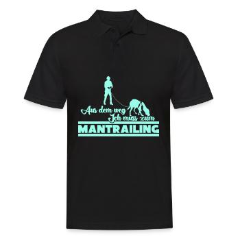 Mantrailing Suchhund Hunde Mantrailer - Männer Poloshirt - Schwarz - Vorne - Kai (181cm)