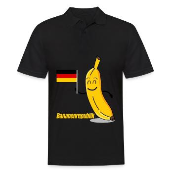 Deutschland Flagge Bananenrepublik - Männer Poloshirt - Schwarz - Vorne - Kai (181cm)