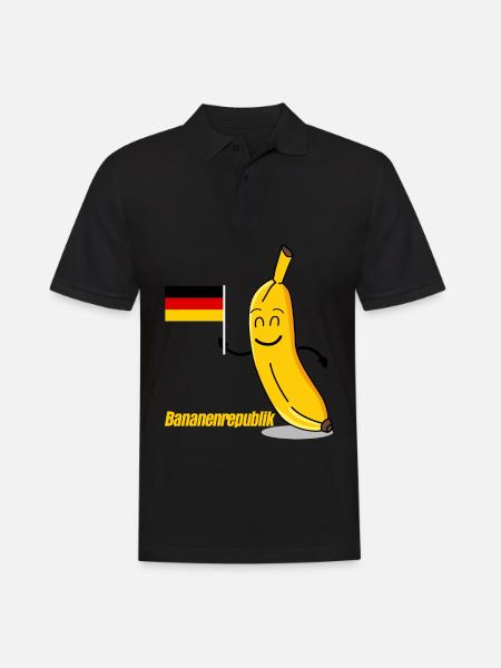 Deutschland Flagge Bananenrepublik - Männer Poloshirt - Schwarz