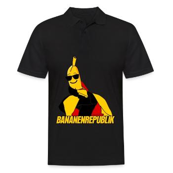 Deutschland Banane Bananenrepublik - Männer Poloshirt - Schwarz - Vorne - Kai (181cm)