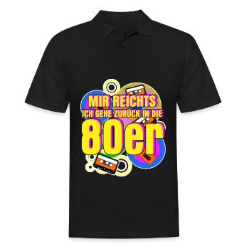 80er Jahre Retro 80s - Männer Poloshirt - Schwarz - Vorne - Kai (181cm)