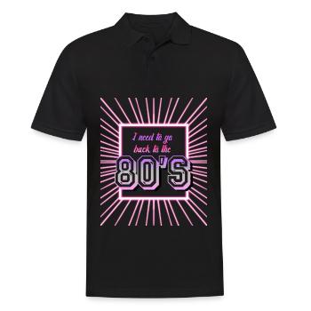 80s Disco Party 80s 1980 - Men's Polo Shirt - black - Front - Kai (181cm)