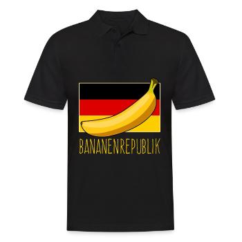 Bananenrepublik Flagge Deutschland - Männer Poloshirt - Schwarz - Vorne - Kai (181cm)