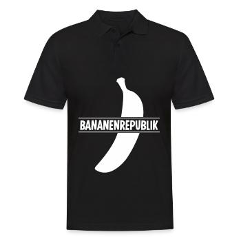 Bananen Bananenrepublik Banane - Männer Poloshirt - Schwarz - Vorne - Kai (181cm)
