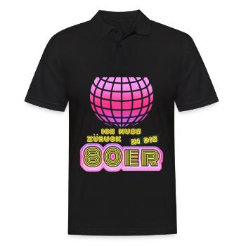 80s Disco Back to the 80s 1980 - Men's Polo Shirt - black - Front - Kai (181cm)
