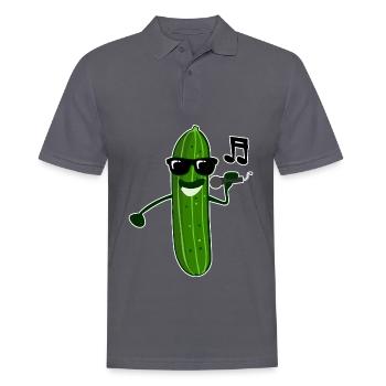 Gurke singt Sänger Gurken - Männer Poloshirt - Anthrazit - Vorne - Nico (186cm)