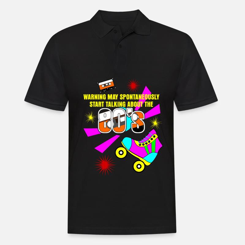 80er Rollschuhe 80th - Männer Poloshirt - Schwarz