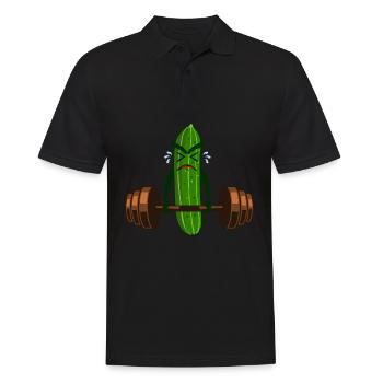 Gurke Bodybuilding Gurken - Männer Poloshirt - Schwarz - Vorne - Kai (181cm)