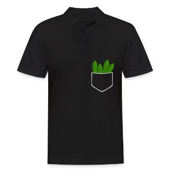 Gurken in Hemdtasche Gurke - Männer Poloshirt - Schwarz - Vorne - Kai (181cm)