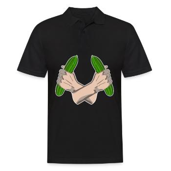 Gurke Gemüsegärtner Gurken - Männer Poloshirt - Schwarz - Vorne - Kai (181cm)