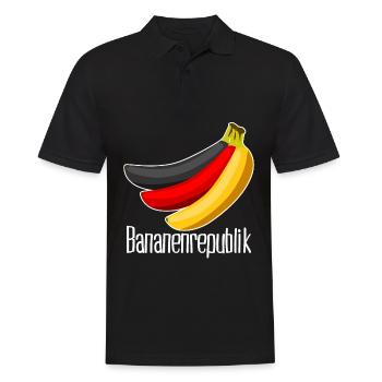 Bananenrepublik Deutschland Flagge - Männer Poloshirt - Schwarz - Vorne - Kai (181cm)
