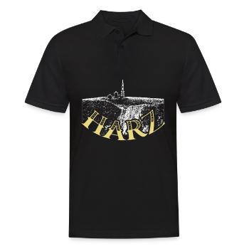 Harz Harzer Wandern Urlaub Brocken - Männer Poloshirt - Schwarz - Vorne - Kai (181cm)
