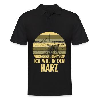 Harz Wandern Harzer Brocken - Männer Poloshirt - Schwarz - Vorne - Kai (181cm)