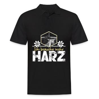 Harz Urlaub Harzer Brocken - Männer Poloshirt - Schwarz - Vorne - Kai (181cm)