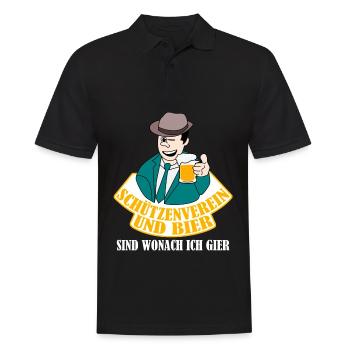 Schützenkönig Bier Schützenfest - Männer Poloshirt - Schwarz - Vorne - Kai (181cm)