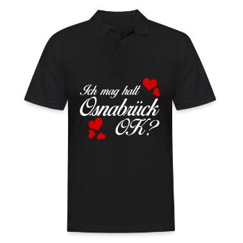 Osnabrücker Ich mag Osnabrück - Männer Poloshirt - Schwarz - Vorne - Kai (181cm)