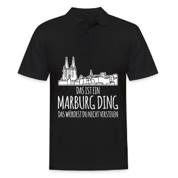 Marburg Stadt Gebäude Marburger - Männer Poloshirt - Schwarz - Vorne - Kai (181cm)