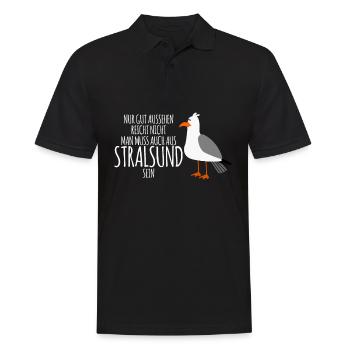 Stralsund lustiger Witz Stralsunder - Männer Poloshirt - Schwarz - Vorne - Kai (181cm)