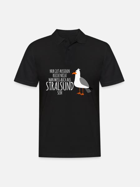 Stralsund lustiger Witz Stralsunder - Männer Poloshirt - Schwarz