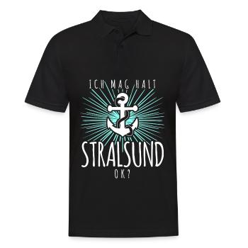 Stralsunder Ich mag Stralsund - Männer Poloshirt - Schwarz - Vorne - Kai (181cm)