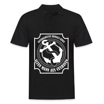 Cuxhaven Anker Cuxhavener - Männer Poloshirt - Schwarz - Vorne - Kai (181cm)
