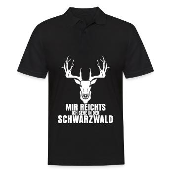 Schwarzwald Hirsch Geweih Bollenhut - Männer Poloshirt - Schwarz - Vorne - Kai (181cm)