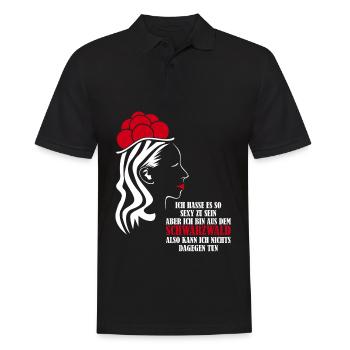 Schwarzwald Spruch mit Bollenhut - Männer Poloshirt - Schwarz - Vorne - Kai (181cm)