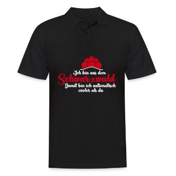 Schwarzwald Witz mit Bollenhut - Männer Poloshirt - Schwarz - Vorne - Kai (181cm)