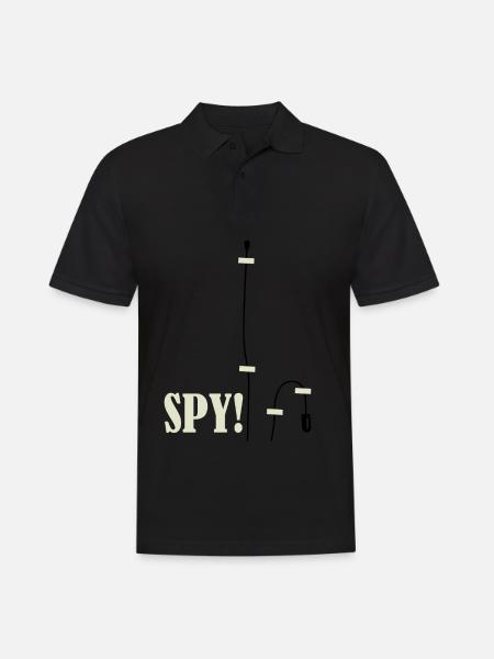 Abhörgerät Spionage Spion Mikofon - Männer Poloshirt - Schwarz