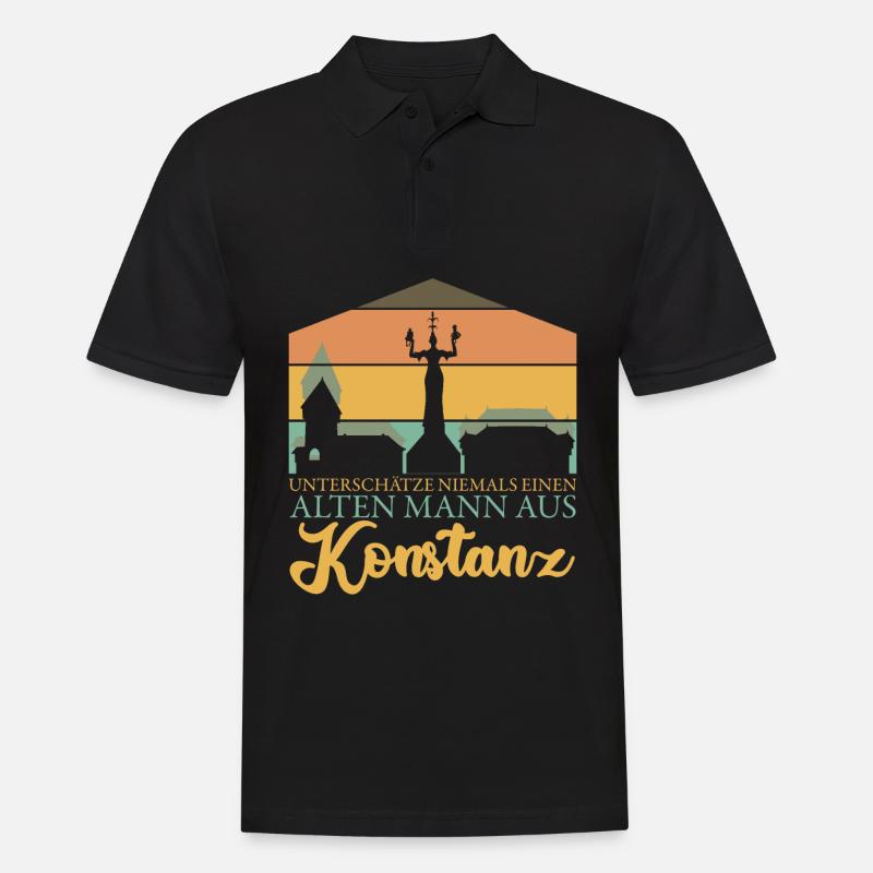 Konstanz Urlaub Bodensee Konstanzer - Männer Poloshirt - Schwarz
