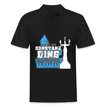 Konstanz Bodensee Spruch Konstanzer - Männer Poloshirt - Schwarz - Vorne - Kai (181cm)